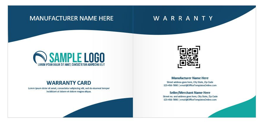 Download MS Word Folded Warranty Card Template for any Product