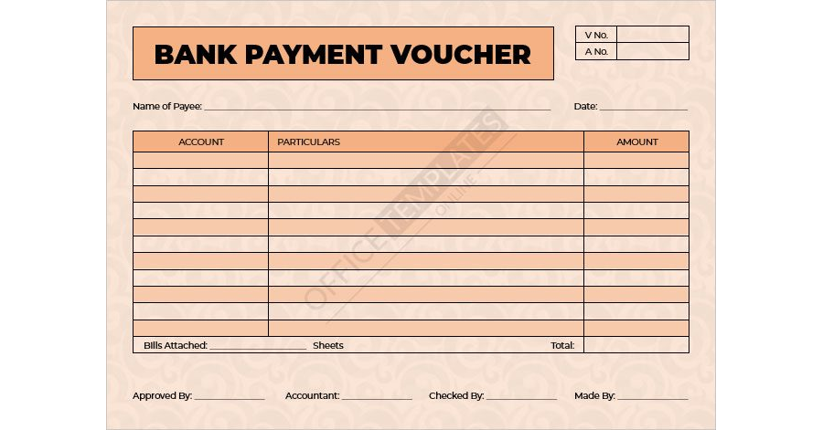 Bank Payment Voucher Template in MS Word Format