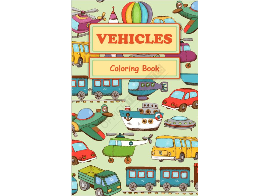 Vehicles and Transportation Coloring Book Template