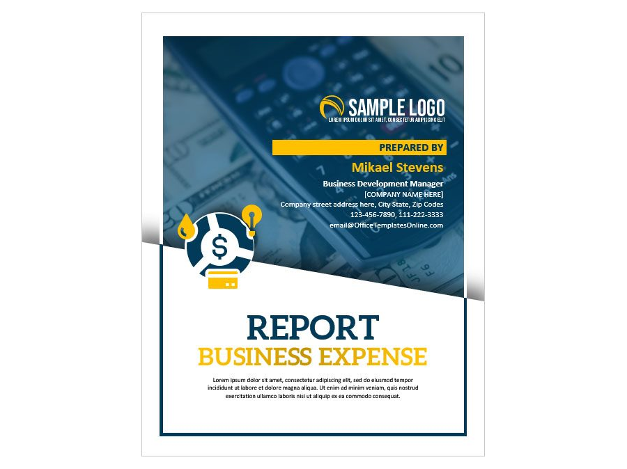 Download Cover Page Design for Business Expense Report for MS Word