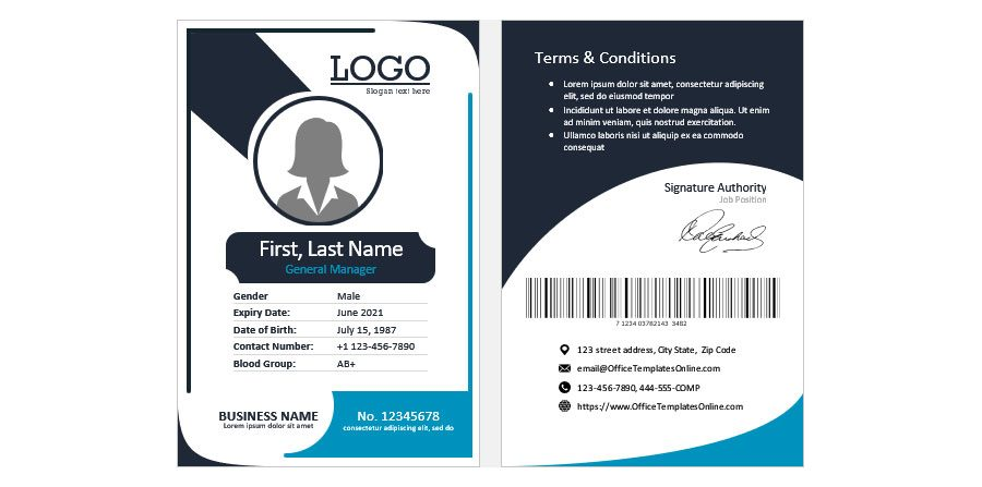 Download Manager ID Card Template