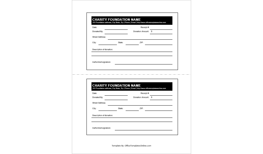 Donation Receipt Template