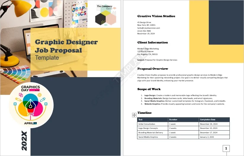Graphic Designer Job Proposal Template