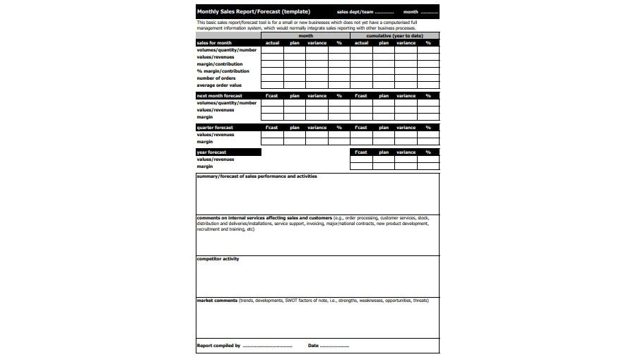 Download Monthly Sales Report Template