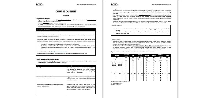 Download Course Outline Template