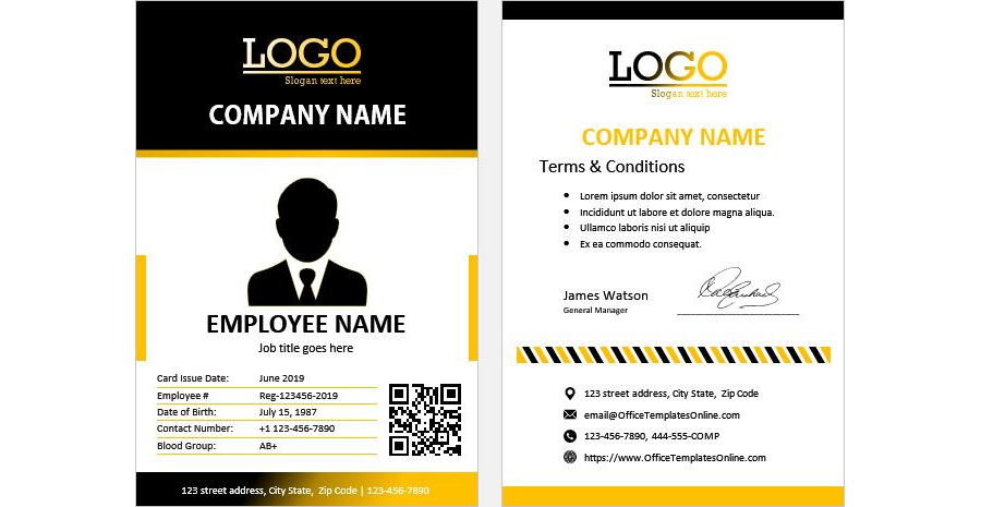 Download Construction Company Worker ID Card Template