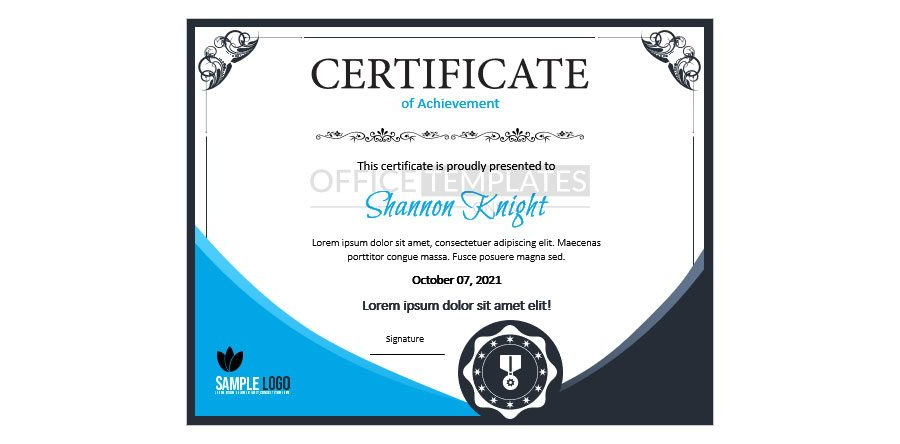 Download Student Achievement Certificate Sample in Microsoft Word