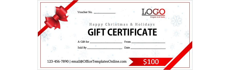 Download Christmas Holidays Gift Certificate Template