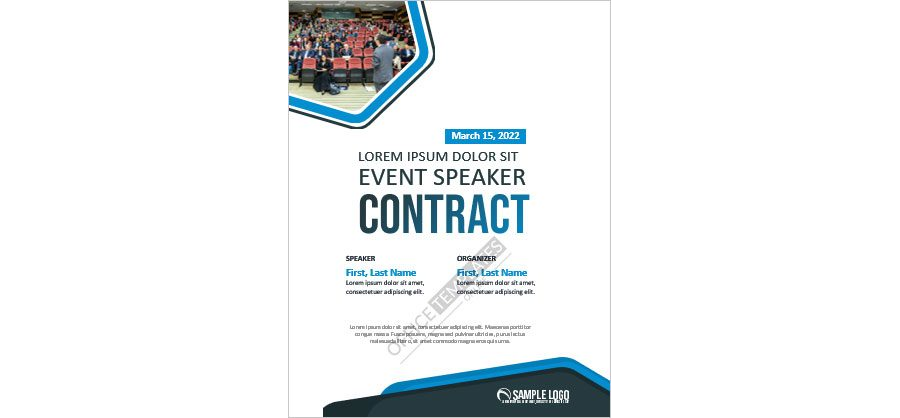 Download Event Speaker Contract with Cover Page Design in MS Word