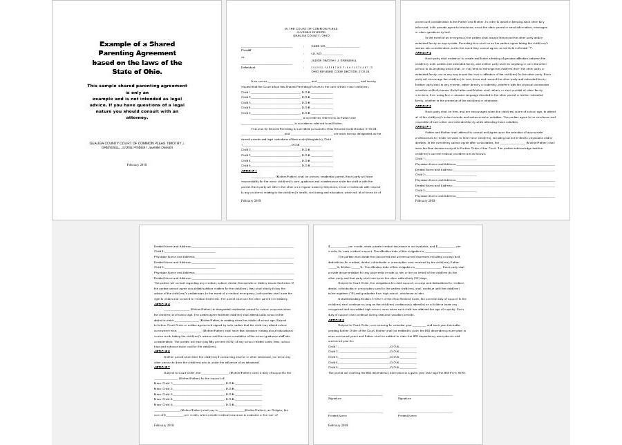 Shared Parenting Agreement Template