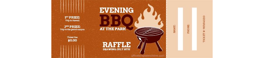 BBQ Raffle Ticket Template in MS Word