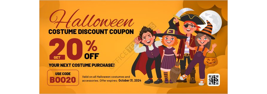 Halloween Costume Discount Coupon Template