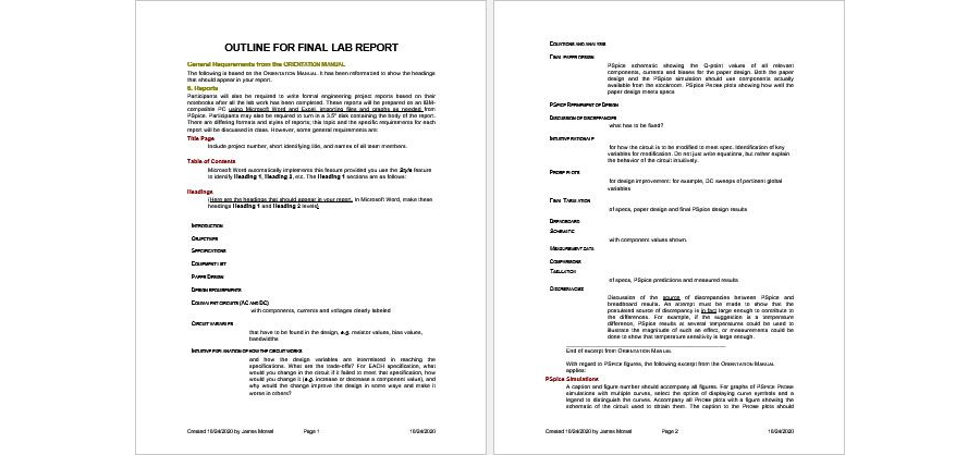 Download Lab Report Outline Template