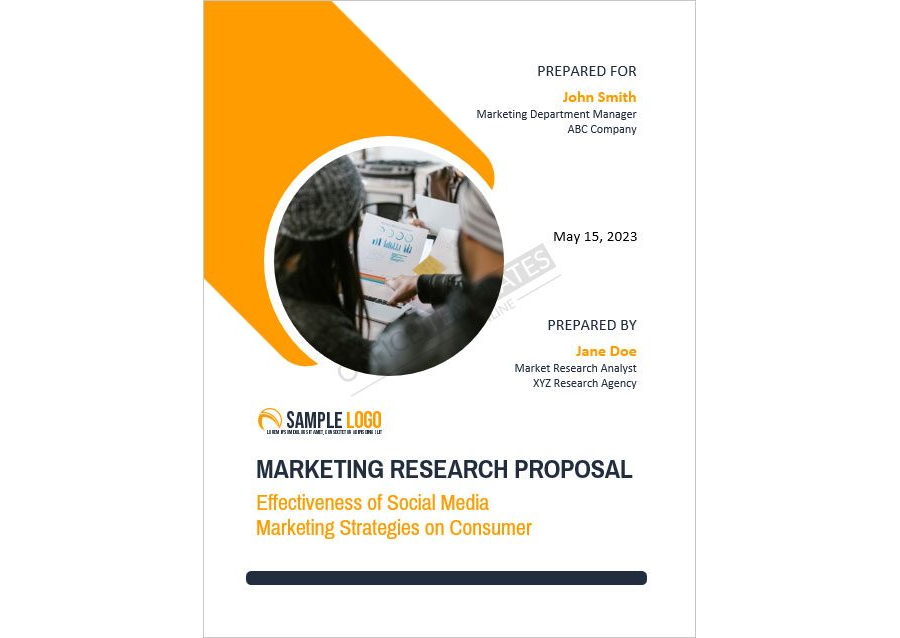 Marketing Research Proposal Template in MS Word format