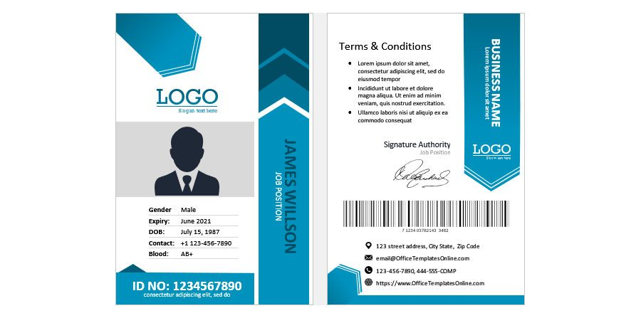 Download Company Worker Identity Card / Pass Badge Template