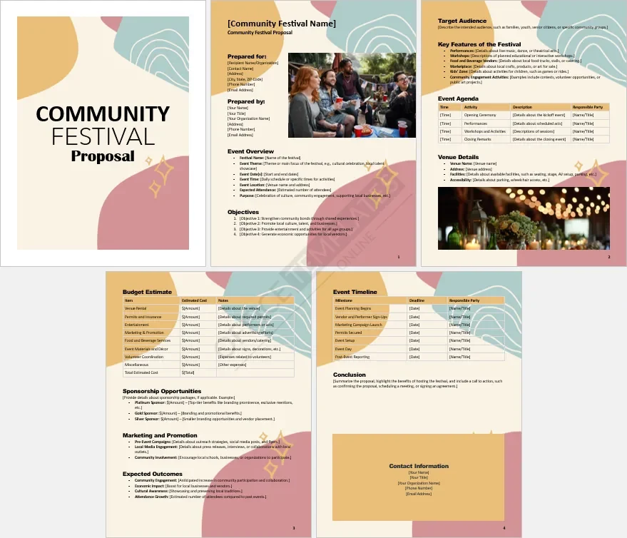 Community Festival Proposal Template