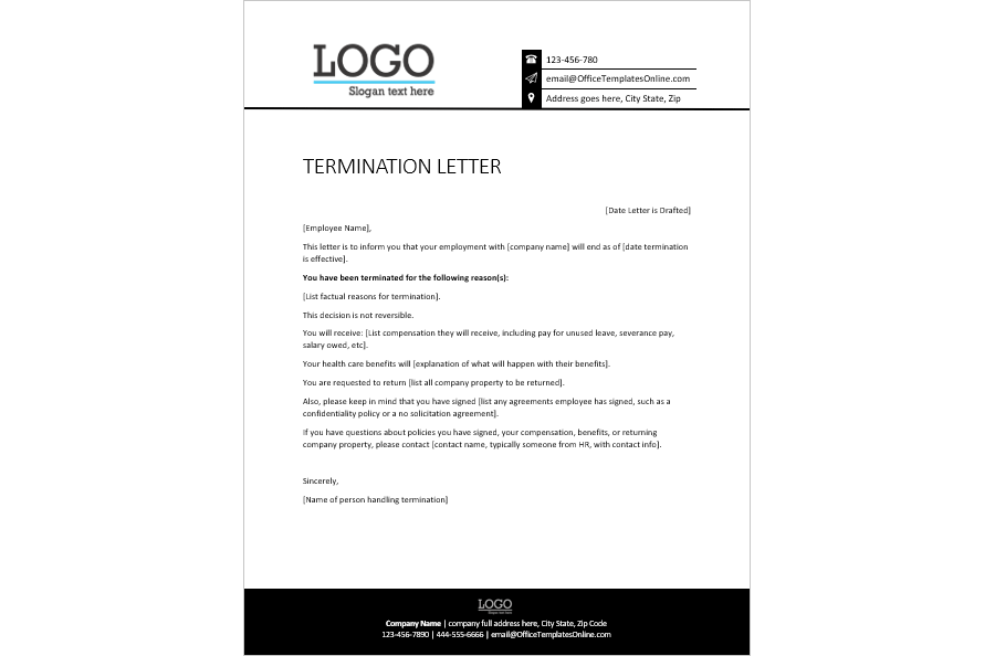 MS Word Termination Notice Template