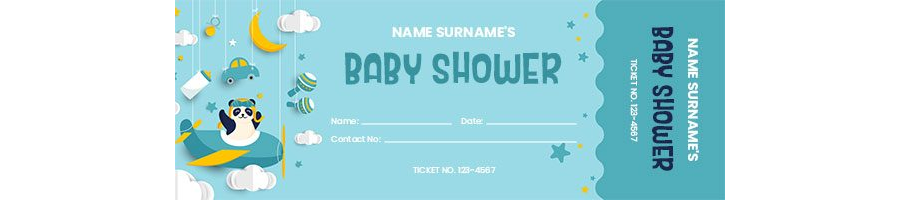 Baby Shower Raffle Ticket Template in MS Word