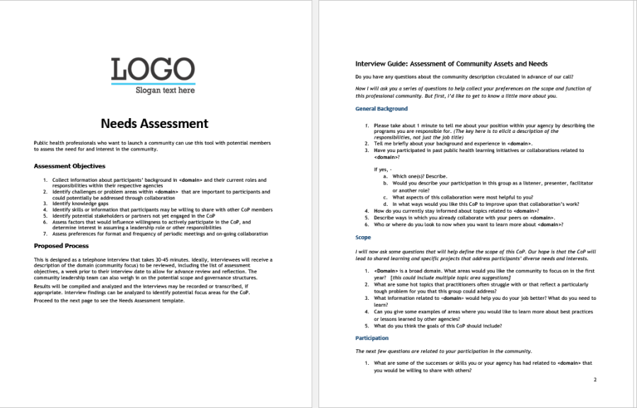 Needs Assessment Template