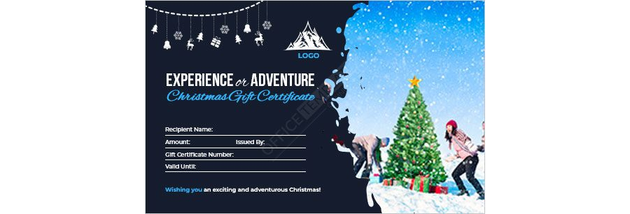 Experience or Adventure Christmas Gift Certificate Template