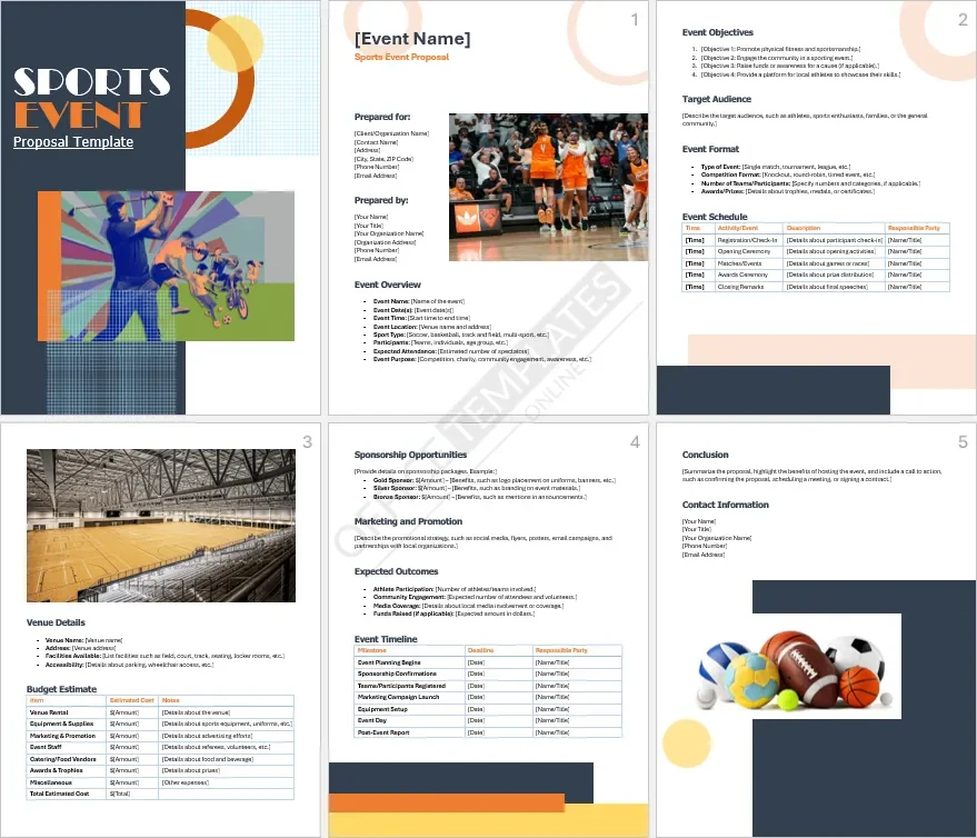 Sports Event Proposal Template