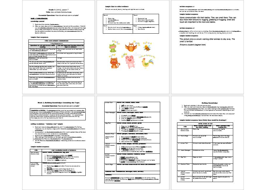 MS Word - How Animals Communicate Worksheet Template