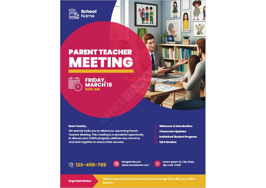 Parent Teacher Meeting Flyer Template