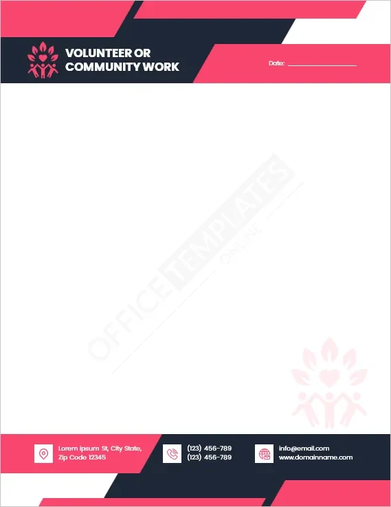 Volunteer or Community Work Letterhead Template