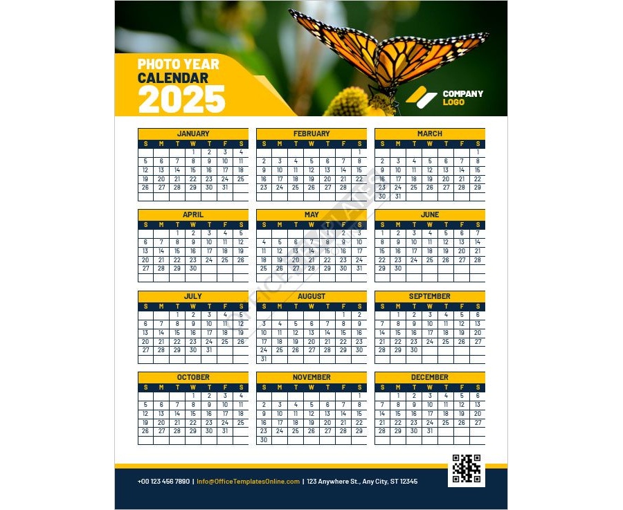 Photo Year Calendar Template