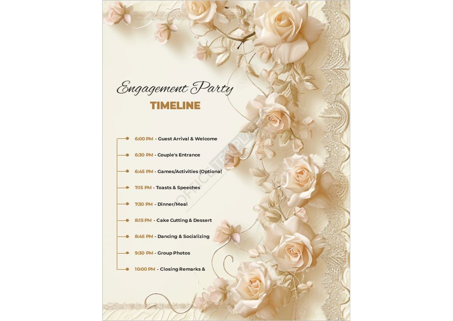 Engagement Party Timeline Template