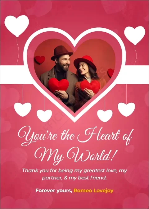 Personalized Photo Valentine's Day Card Template