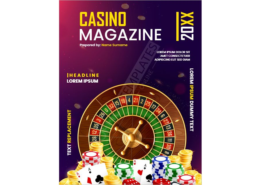 Casino Magazine Book Cover Page Template