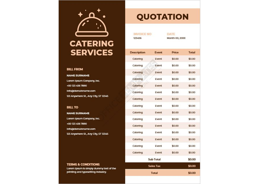 Catering Services Quotation Template