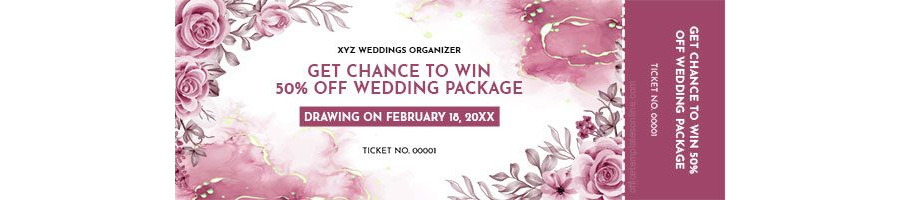 Wedding Raffle Ticket Template in MS Word