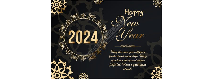Download Happy New Year Card Template for Microsoft Word