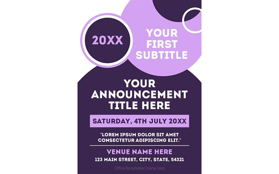 Announcement Flyer Template in MS Word