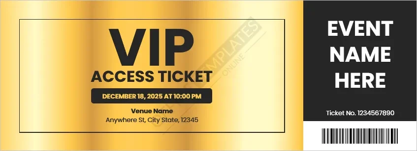 VIP Access Ticket Template