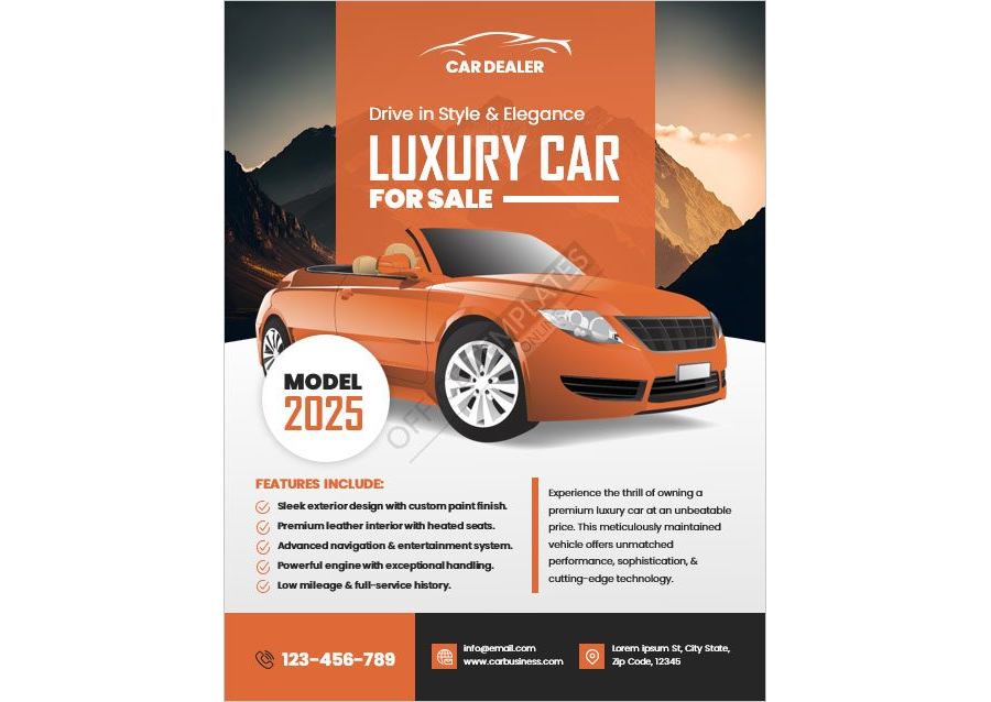 Luxury Car for Sale Flyer Template