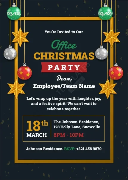 Office Christmas Party Invitation Template