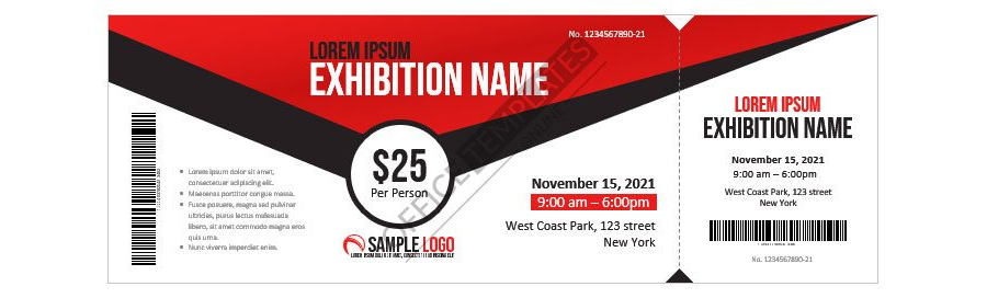 Download Beautiful Exhibition Ticket Format in MS Word