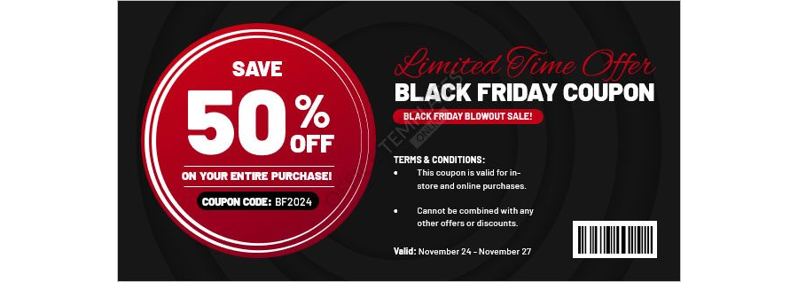 Limited-Time Offer Black Friday Coupon Template