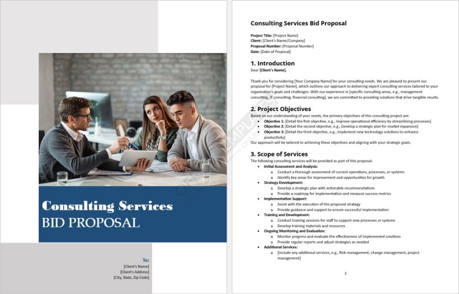Consulting Services Bid Proposal Template