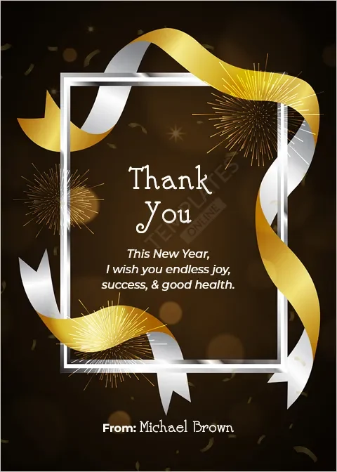 New Year Thank You Card Template