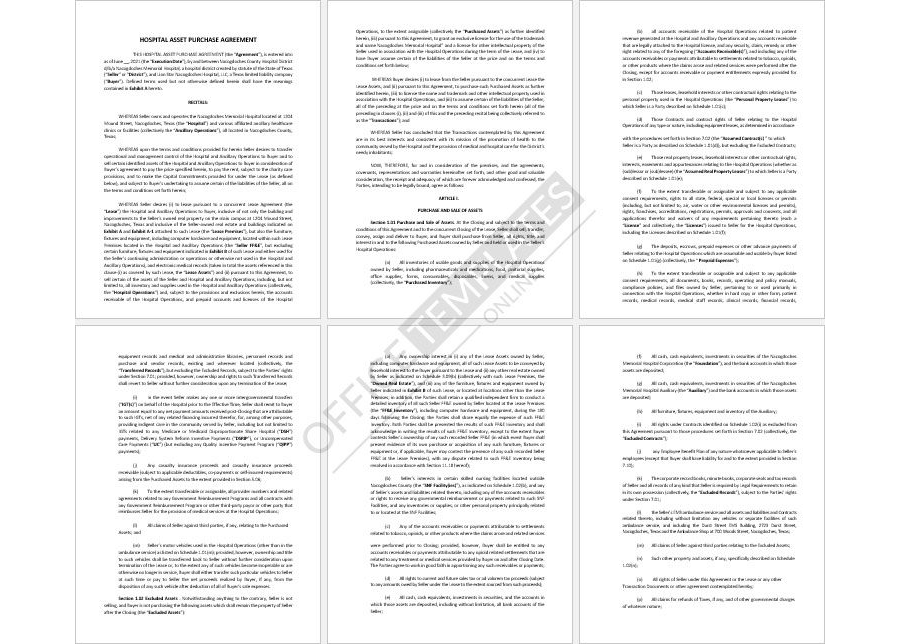 Hospital/Medical Equipment Purchase Agreement Template