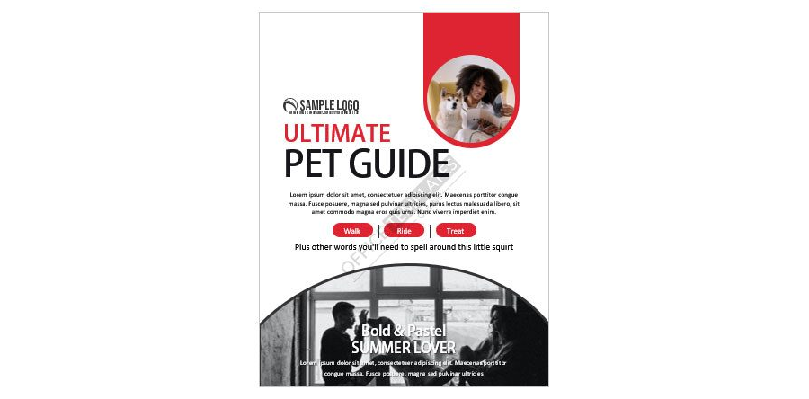Download Cover Page Template for Pet Magazine in MS Word