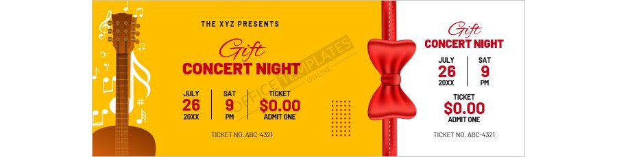 Gift Concert Ticket Design in MS Word