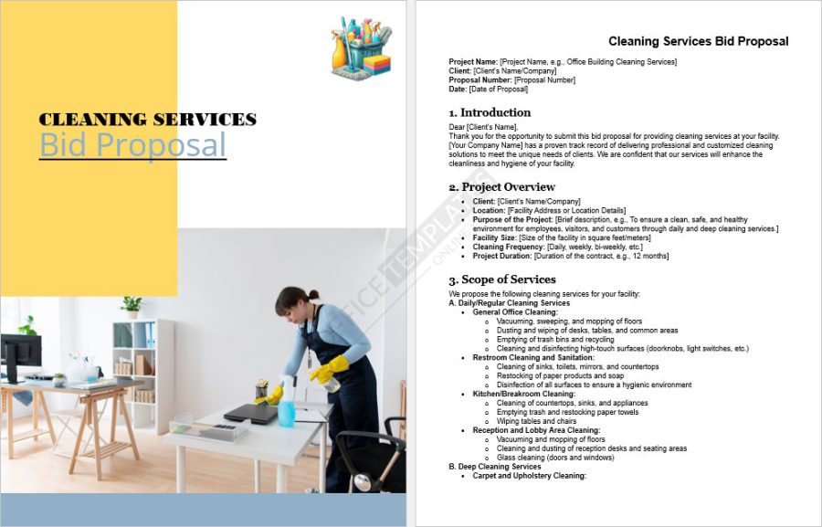 Cleaning Services Bid Proposal Template
