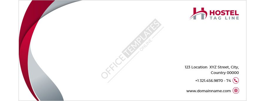 Hostel Envelope Template in MS Word Format