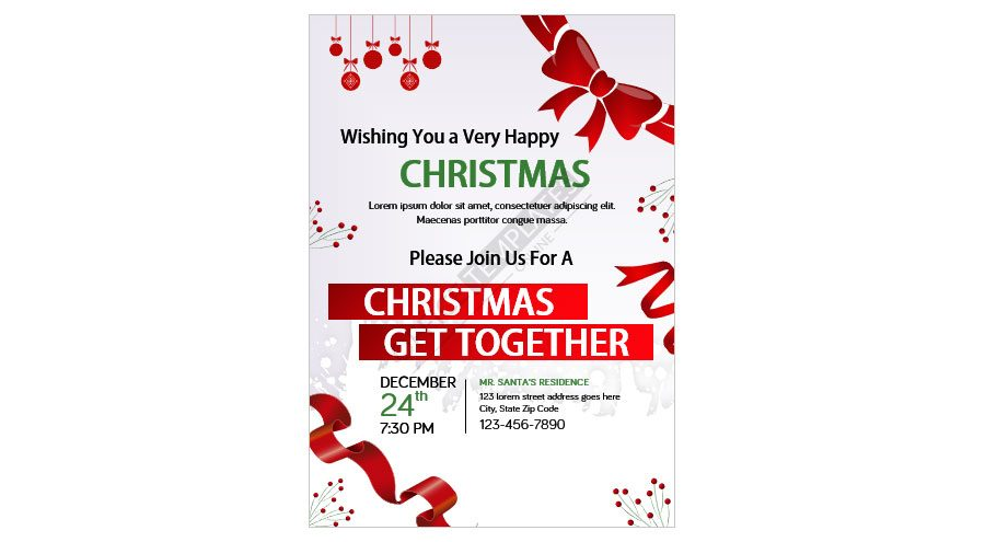 Download Christmas Get Together Party Invitation Template in MS Word