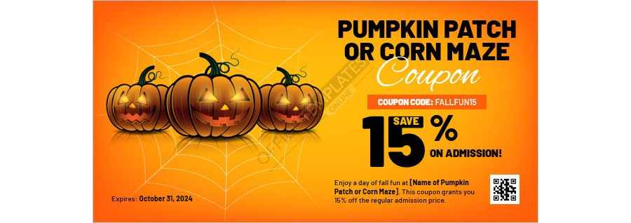 Pumpkin Patch or Corn Maze Coupon Template